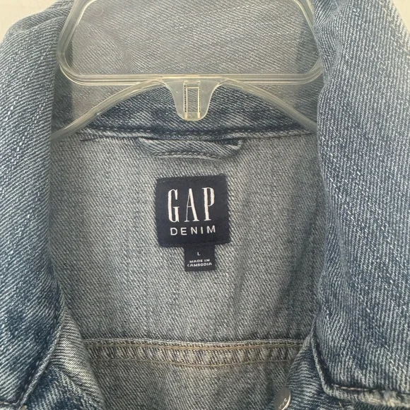 GAP Denim Jacket with authentic LV canvas patches size LARGE - Picture 3 of 5